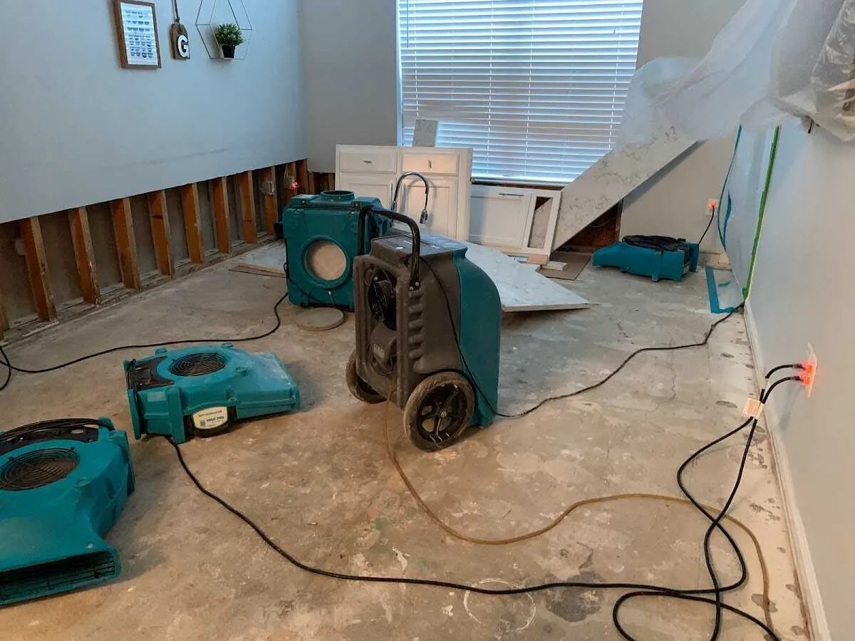 Dehumidifier in flood-cut room for Water Extraction & Removal in Millcreek